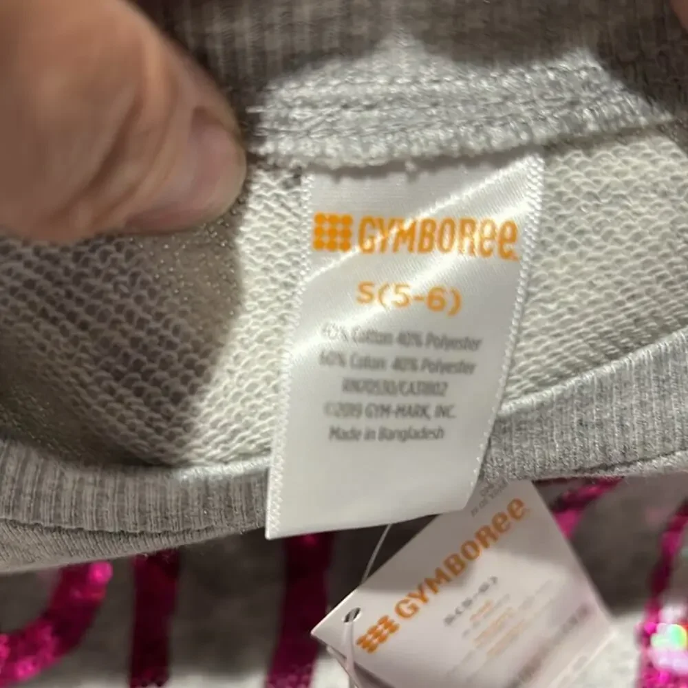 Gymboree S grey hi low sweatshirt pizza is my everything sequin sweatshirt nwt
